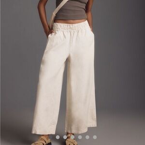 Anthropologie The Somerset Linen Pants Size Large Neutral NWT